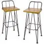 Christopher Knight Home Denali Outdoor Industrial Acacia Wood Barstools with Finished Iron Frame, 2-Pcs Set, Teak Finish / Rustic Metal
