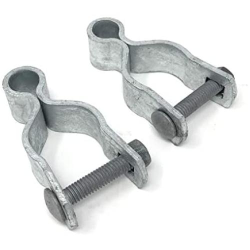 Pressed Steel Chain Link Fence Frame Hinge w/Bolt - (2 Sets Pack) (1-3/8'')