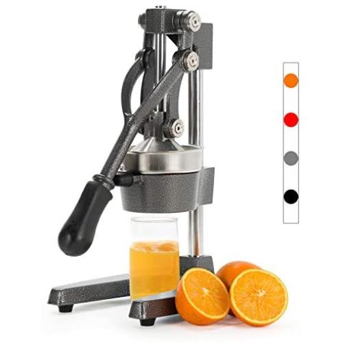 CO-Z Commercial Grade Citrus Juicer Professional Hand Press Manual Fruit Juicer Orange Juice Squeezer for Lemon Lime Pomegranate (Gray Cast Iron/Stainless Steel)