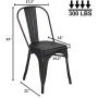 BONZY HOME Metal Dining Chairs Distressed Style,Stackable Side Chairs with Back, Indoor Outdoor Use Chair for Farmhouse, Patio, Restaurant, Kitchen, Set of 4(Golden Black)