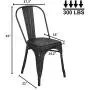 BONZY HOME Metal Dining Chairs Distressed Style,Stackable Side Chairs with Back, Indoor Outdoor Use Chair for Farmhouse, Patio, Restaurant, Kitchen, Set of 4(Golden Black)