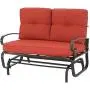 Oakmont Outdoor Loveseat Patio Swing Rocking Glider 2 Seats Metal Furniture Set (Red) Oakmont Outdoor Loveseat Patio Swing Rocking Glider 2 Seats Metal Furniture Set (Red)