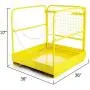 BestEquip Forklift Safety Cage Aerial Rails 36x36 Inch Forklift Safety Cage Work Platform Heavy Duty Steel Construction Fold Down Lift Basket 1102 Lbs Capacity