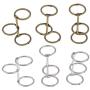 Prettyia 6 Pieces A5 A6 Metal Loose Leaf Binder Rings 3-Ring, Silver & Bronze