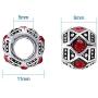 Kissitty 50-Piece 11x9mm Antique Silver Plated Large Hole Bicone European Rhinestone Beads Random Mixed Color for DIY Jewelry Making