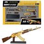 GoatGuns Miniature AK47 Model Gold | 1:3 Scale Die Cast Metal Build Kit