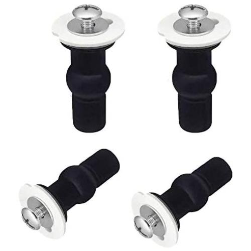 SelfTek 4Pack Toilet Seat Hinges Screws Toilet Seat Fixings Fix Expanding Rubber Top Nuts Screws Mount Seat Hardware Toilet Seat Replacement Parts Kit