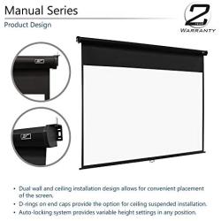 Elite Screens Manual Series, 80-INCH, Pull Down Manual Projector Screen with AUTO LOCK, Movie Home Theater 8K / 4K Ultra HD 3D Ready, 2-YEAR WARRANTY, M80NWV, 4:3, white