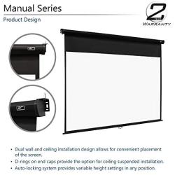 Elite Screens Manual Series, 80-INCH, Pull Down Manual Projector Screen with AUTO LOCK, Movie Home Theater 8K / 4K Ultra HD 3D Ready, 2-YEAR WARRANTY, M80NWV, 4:3, white