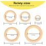 Bestsupplier 50 Pcs Unfinished Solid Wooden Rings for Craft, Ring Pendant and Connectors Jewelry Making, 5 Size