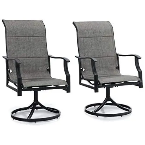 Sophia & William Patio Dining Chairs Set of 2 Metal Swivel Chairs Padded Textilene Outdoor Furniture Set for Lawn Garden Backyard Weather Resistant Sophia & William Patio Dining Chairs Set of 2 Metal Swivel Chairs Padded Textilene Outdoor Furniture Set for Lawn Garden Backyard Weather Resistant