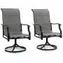 Sophia & William Patio Dining Chairs Set of 2 Metal Swivel Chairs Padded Textilene Outdoor Furniture Set for Lawn Garden Backyard Weather Resistant Sophia & William Patio Dining Chairs Set of 2 Metal Swivel Chairs Padded Textilene Outdoor Furniture Set for Lawn Garden Backyard Weather Resistant