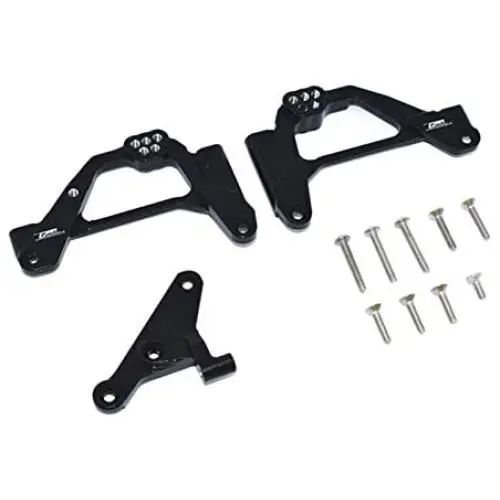 HONG YI-HAT Metal Front Suspension Bracket Shock Absorber Bracket Panhard Mount Suitable for 1/10 RC Crawler Axial SCX10 III AXI03007 Spare Parts (Color : Black)