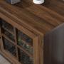 Walker Edison Portsmouth Classic 2 Glass Door TV Stand for TVs up to 80 Inches, 70 Inch, Walnut Brown