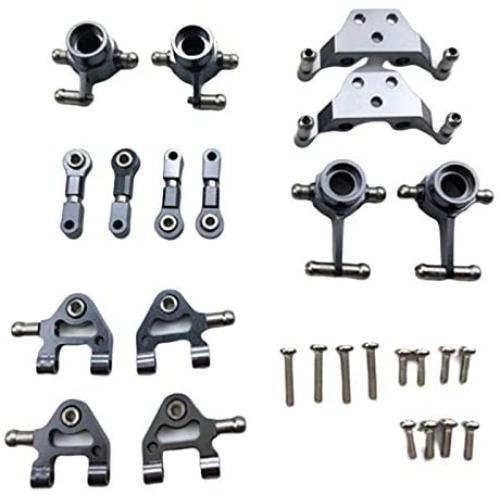 Facibom Metal Upgraded Parts Steering Cup Swing Arm Shock Absorber Plate Set for P929 P939 K969 K979 K989 K999 1/28 RC Car,Grey