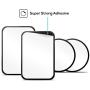 GradCap Metal Plate for Magnetic Mount Universal Replacement Plate Metal Disc with Strong Adhesive for Car Mounts 2 Rectangle and 2 Round (All Black/with Logo)