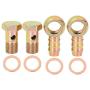 X AUTOHAUX 2 Sets 16mm Banjo Hose Barb Bolt Fitting Banjo Bolt Washer for Car Motorcycle Metal