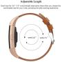 SWEES Bands Compatible for Fitbit Charge 2 Leather Small (5.6'' - 7.5''), Genuine Leather Replacement Wristband Metal Connectors Women, Black, Beige, Brown, Grey, Rose Gold, Blue