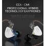 CCA CA4 in Ear Metal Earphones Zinc Alloy Cover + Imported Resin Cavity + Aluminum Alloy with Detachable Cable, 1BA + 1DD for Smartphones and Digital Audio Players（Blue with mic）