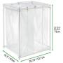 mDesign Laundry Hamper Organizer/Sorter with Metal Stand and 2 Removable Large Mesh Bags - Portable - Double Hamper Design - White