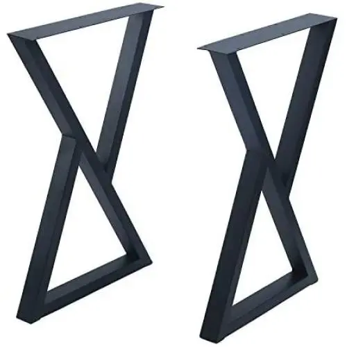 Weven Industrial Metal Modern 2 Pcs (H28'' x W17.5'') Furniture Legs Rustic Decory Triangle Shape Table Legs,Heavy Duty Metal Desk Legs,Dining Table Legs,DIY Cast Iron Bench Legs,Black
