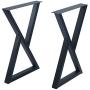 Weven Industrial Metal Modern 2 Pcs (H28'' x W17.5'') Furniture Legs Rustic Decory Triangle Shape Table Legs,Heavy Duty Metal Desk Legs,Dining Table Legs,DIY Cast Iron Bench Legs,Black