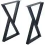Weven Industrial Metal Modern 2 Pcs (H28'' x W17.5'') Furniture Legs Rustic Decory Triangle Shape Table Legs,Heavy Duty Metal Desk Legs,Dining Table Legs,DIY Cast Iron Bench Legs,Black