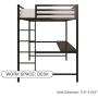 DHP Miles Metal Full Loft Bed with Desk, Black