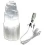 JIC Gem Natural Selenite Lamp 8'' White Selenite Crystal Rock Lamps with Switch Cord and Bulb (2-4 lbs)