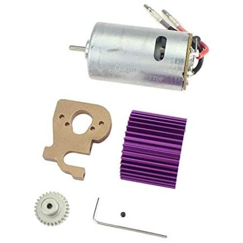 F Fityle Upgrade Kit Spare Parts for 1:12 WLtoys 124018 124019 Motor Mount 27T Gear Heatsink RC Car Assembly Replacement Accessories - Purple