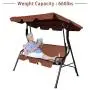 Tangkula 3 Seater Canopy Swing, Outdoor Patio Swing with Cushioned Steel Frame,Glider Swing Bench for Garden Backyard Porch (Coffee) Tangkula 3 Seater Canopy Swing, Outdoor Patio Swing with Cushioned Steel Frame,Glider Swing Bench for Garden Backyard Porch (Coffee)