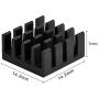 Mudder 8 Piece Black Aluminum Heatsink Cooler Cooling Kit for Raspberry Pi 3, Pi 2, Pi Model B+
