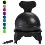 Gaiam Classic Balance Ball Chair – Exercise Stability Yoga Ball Premium Ergonomic Chair for Home and Office Desk with Air Pump, Exercise Guide and Satisfaction Guarantee