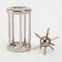 Bits and Pieces - Trapped Satellite Metal Brainteaser Puzzle - Metal Spiked Ball in Steel Chamber - Brainteaser Puzzle Measures 3'' x 1''