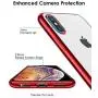 DTTO iPhone Xs Case, Clear Soft TPU Cover Case with Metal Luster Protactive Edge for Apple iPhone Xs(2018), Also Compatible with iPhone X(2017) 5.8 Inch, Red