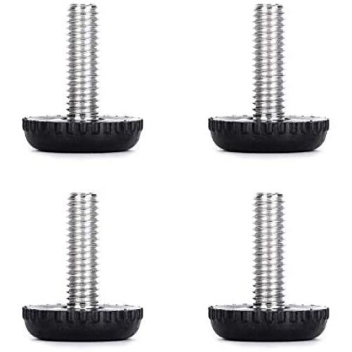 Lenshade 304 Stainless Steel Adjustable Furniture Levelers 5/16Inch Leg Leveler for Table,Chair,Furniture Legs-Set of 4(Black)
