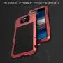Sony Xperia 10 Case,Bpowe Armor Tank Aluminum Metal Gorilla Glass Shockproof Military Heavy Duty Sturdy Protector Cover Hard Case for Sony Xperia 10 (Red, Xperia 10)