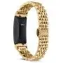Shangpule Compatible for Fitbit Inspire HR / Inspire 2 / Inspire Bands , Stainless Steel Metal Replacement Wrist Band for Fitbit Inspire Women Man Large Small (Gold)