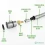 PurrfectZone Shower Hose Replacement - perfect for Shower or Bidet Sprayer, easy installation (48 inch, Brushed Nickel)