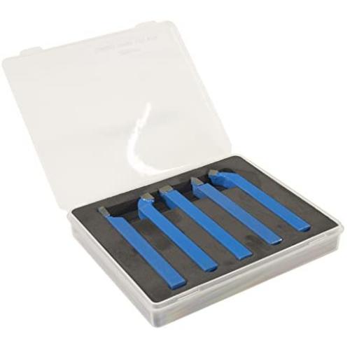 Erie Tools 5 Piece Cutting Set 5/16'' Tungsten Carbide Tips for Mini Metal Lathe