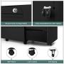 Dprodo 3 Drawers Mobile File Cabinet with Lock, Metal Filing Cabinet for Legal & Letter Size, Locking File Cabinet for Home & Office Full-Extension Drawers, Black