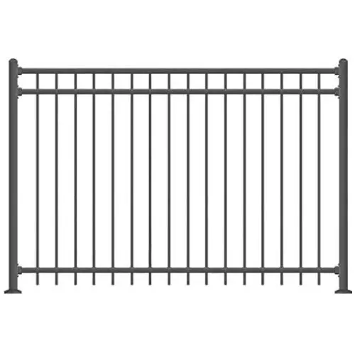 XCEL - Black Steel Anti-Rust Fence Panel - Flat End Picket - 6.5ft W x 5ft H - Easy Installation Kit, Outdoor Residential Fencing for Yard, Garden, Concrete, 3-Rail Metal Fence, Include a Fence Post XCEL - Black Steel Anti-Rust Fence Panel - Flat End Picket - 6.5ft W x 5ft H - Easy Installation Kit, Outdoor Residential Fencing for Yard, Garden, Concrete, 3-Rail Metal Fence, Include a Fence Post