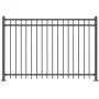 XCEL - Black Steel Anti-Rust Fence Panel - Flat End Picket - 6.5ft W x 5ft H - Easy Installation Kit, Outdoor Residential Fencing for Yard, Garden, Concrete, 3-Rail Metal Fence, Include a Fence Post XCEL - Black Steel Anti-Rust Fence Panel - Flat End Picket - 6.5ft W x 5ft H - Easy Installation Kit, Outdoor Residential Fencing for Yard, Garden, Concrete, 3-Rail Metal Fence, Include a Fence Post