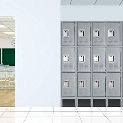 Metal Locker for School Office Gym Metal Storage Locker Cabinet for Employees Students Steel Locker Triple Tier with 3 Door Gray