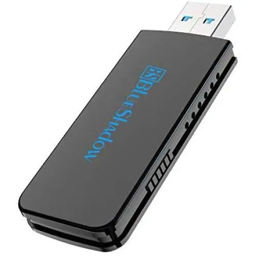 Blueshadow USB WiFi Adapter - Dual Band 2.4G/5G Mini Wi-fi ac Wireless Network Card Dongle with High Gain Antenna for Desktop PC Support Windows XP Vista/7/8/8.1/10 (3) (Large, USB WiFi Adapter 1300M) Blueshadow USB WiFi Adapter - Dual Band 2.4G/5G Mini Wi-fi ac Wireless Network Card Dongle with High Gain Antenna for Desktop PC Support Windows XP Vista/7/8/8.1/10 (3) (Large, USB WiFi Adapter 1300M)