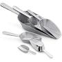 New Star Foodservice 34622 Cast Aluminum Flat Bottom Utility Scoop, 1 oz, Extra Small Size, Silver (Hand Wash Only)