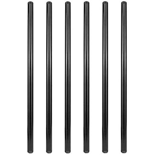 GeilSpace 6 Pack 1/2'' × 30'' Pre-Cut Black Metal Pipe, Industrial Steel Fits Standard Half Inch Black Threaded Pipes and Fittings - Vintage DIY Industrial Shelving (1/2'' × 30'', Black)