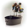 Alpine Corporation 20'' Tall Outdoor Metal Crow Water Fountain Yard Art Decor