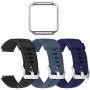 ESeekGo 3-Pack Compatible with Fitbit Blaze Bands for Men Women, Silicone Sport Band with 1 Pcs Metal Frame Compatible with Fitbit Blaze Fitness Accessory Replacement Wristband
