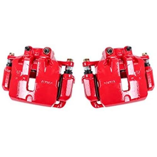 Callahan CCK03831 [2] FRONT Premium Semi-Loaded Red Coated Caliper Pair + Hardware Brake Kit